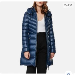 Mackage Lara Hooded Down Coat In Dark Blue